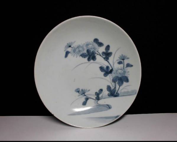 小皿 小皿 取り皿 染付 江戸 古伊万里 蛇の目 蝶々 扇 草花 菊文様 3