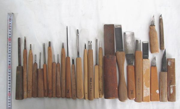 Bそふ7345 刃物 彫刻刀 「章」 大工道具 建築 工芸 26本セット