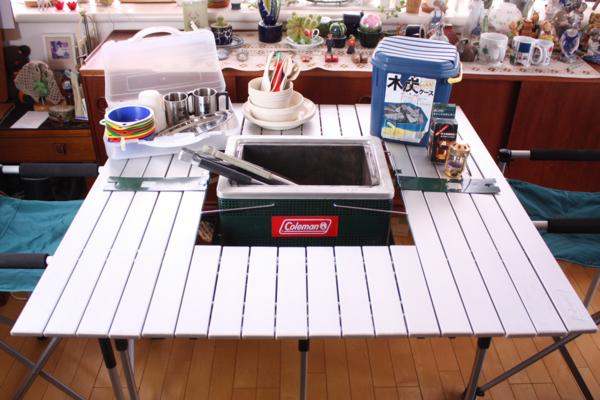 コールマン グリルラック付 ツーウェイアルミテーブルセット　
