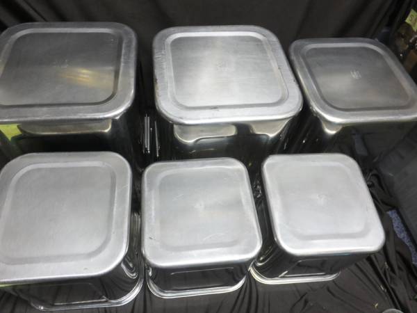J78/業務用・厨房 美品!ステンレス 蓋付 角ポット 6点セット 事務