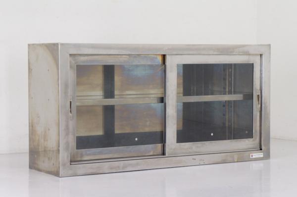 ★sunwave★吊戸棚 120cm★ガラス戸 ステンレス 厨房★811h04