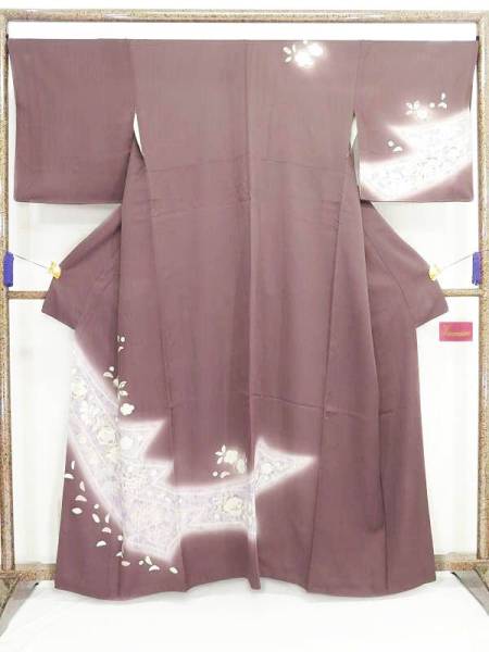 特644riyki 絞り付け下げ訪問着袷着物 辻が花 中古Ａ