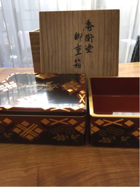 未使用品秀衡塗り重箱作家物 秀衡塗（重箱｜弁当箱・水筒）：キッチン