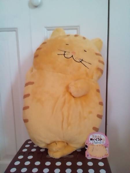 直販値下 でぶねこ ぬいぐるみ クッション 茶 トラ BIG 45センチ