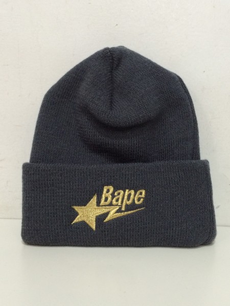 A BATHING APE BAPE STA LOGO KNIT CAPベイプスタ ニットグレー