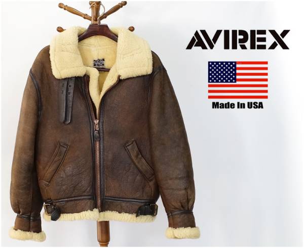 ◆AVIREX アヴィレックス B-3 ムートンフライトジャケット 36 M