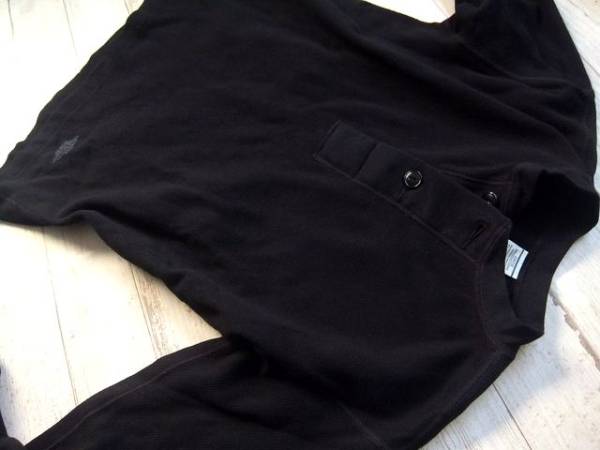 定番◎COOTIE クーティー ヘンリーネック サーマル ロンＴ 黒 XL