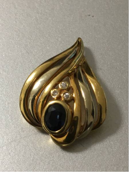 ◯18K 0.49ct 0.02ct石付ペンダントトップ アクセサリー(L-138)