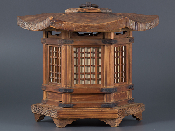 伝統工芸士 作 春日杉 六角釣燈籠 吊行灯 高34cm 小南吉彦 文化