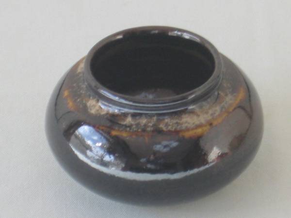 平安「桶谷定一」造 【内海茶入】仕服付 象牙蓋 共箱 茶道具