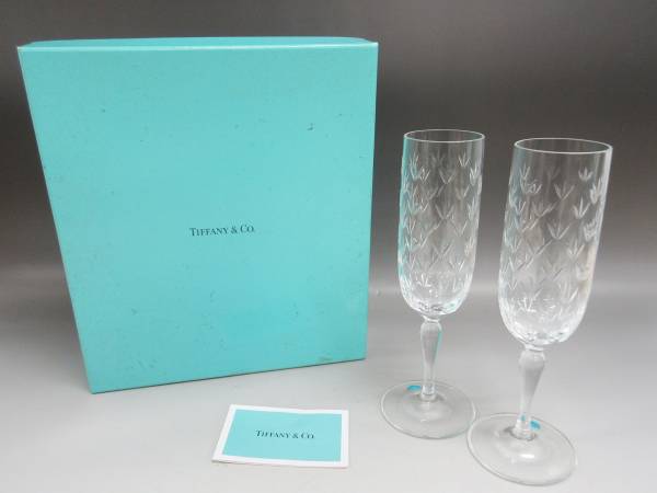 ティファニー フローレット シャンパングラス ペア 未使用15大02