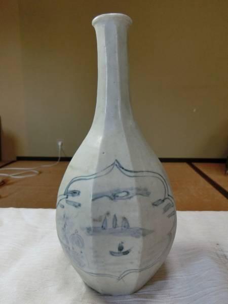李朝 青白磁 ★ 面取り飾り壺 ★ 李朝白磁染付面取り壺 xvpbvx 【公式通販】