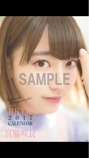 HKT48 宮脇咲良 壁掛けカレンダー 2017年 写真無