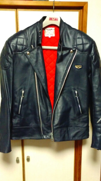 ルイスレザー　ヴィンテージ　希少　40 　カウハイド　ネイビー