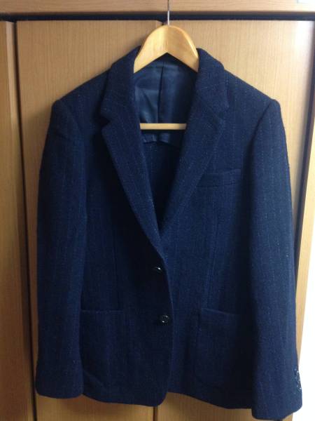 美品トゥモローランドxHARRIS TWEED コートジャケット ネイビー