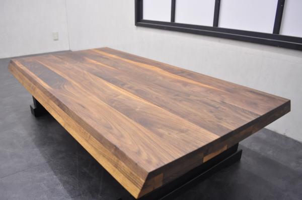 ST14M*2WAY高級ウォールナット材150幅座卓テーブル1円美品展示品