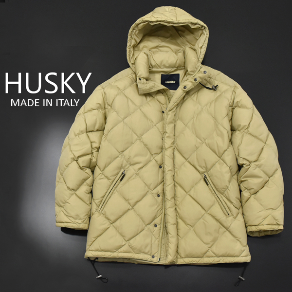 定価7万円 イタリア製 ハスキー HUSKY キルティングダウンジャケット/ベージュ