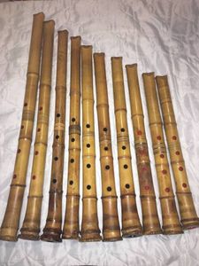 良い状態 鹿山銘 尺八 都山流 49㎝ 55㎝ 2本 ケース