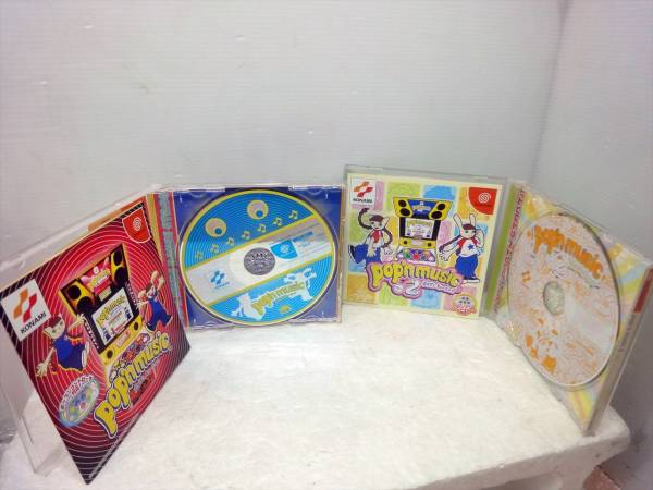 g758k/ドリームキャスト★本体セット&ゲームソフト2点/ポップンコントローラ付き＊動作確認済