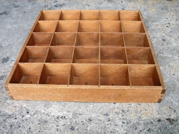 木製小物入れ トレイ ラック 升箱 マス箱 木箱 飾り棚 25マス(木工、竹