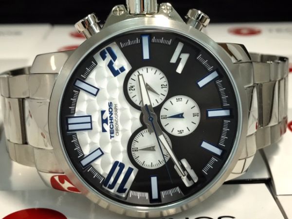 新品TECHNOS テクノス正規品 クロノグラフ 腕時計ビックフェイス