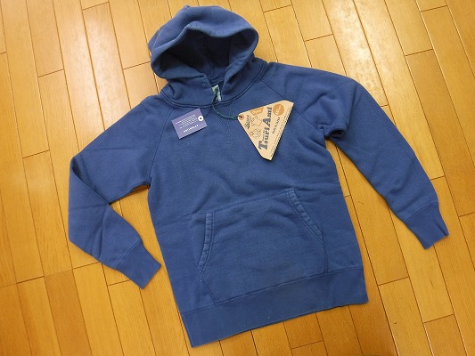 TT910 BARNS バーンズ 新品 1点限定 藍インディゴ染め厚手吊り編み無地スウェットパーカー￥20304