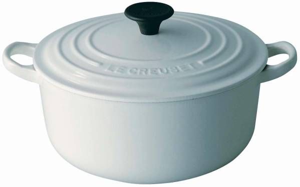 ルクルーゼ 鍋 22cm IH 対応 ココット ロンド ホワイト 2501-22-01 【日本正規販売品】　5624 　新品