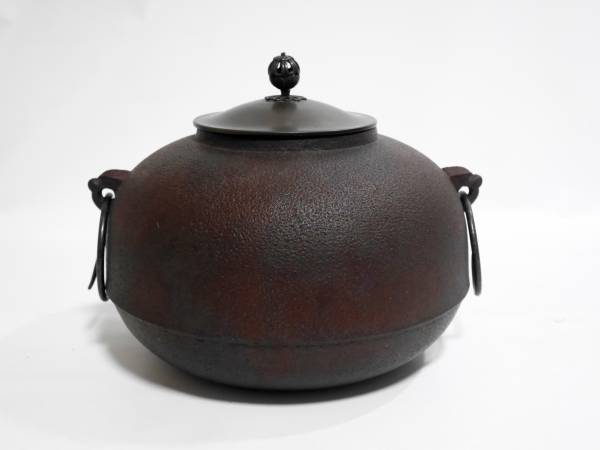即決☆釜師 佐藤清光造茶釜と野々田風炉鉢電熱器○中古セット