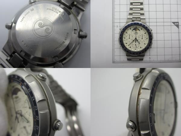 SEIKO セイコー QUARTZ 7A48-7050 ムーンフェイズ WC91L3 SEIKO セイコー QUARTZ 7A48-7050 ムーンフェイズ WC91L3