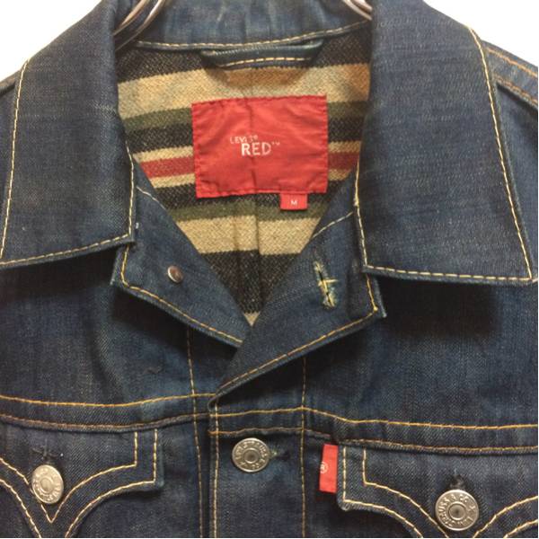 LEVI'S RED リーバイスレッド 袖レザーGジャン M ☆検ルイスレザーBIGE