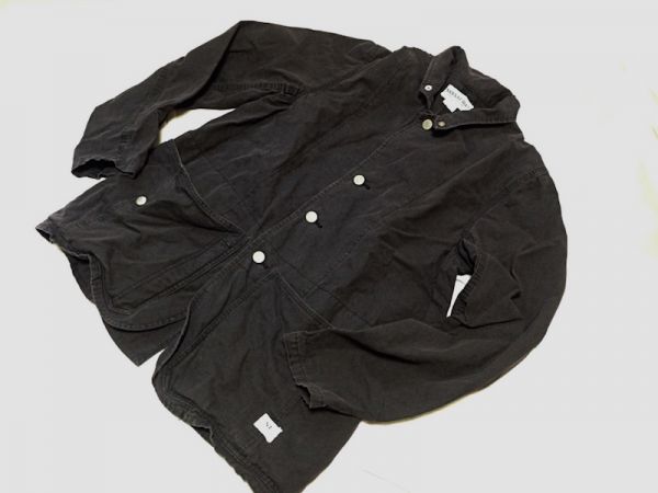 ササフラス　ブラックコットンリップッストップ　カバーオール　加工