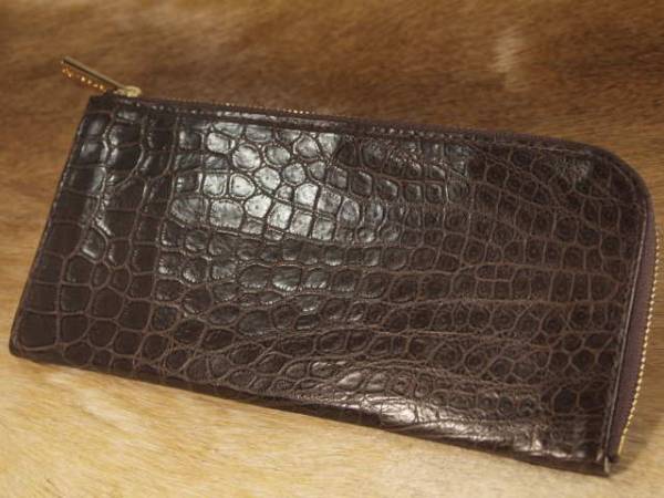 新品 JRAタグ付 最高級 マットクロコダイル CROCODILE hanaa-fu L字 長財布 ( 鰐皮 ワニ皮 クロコ