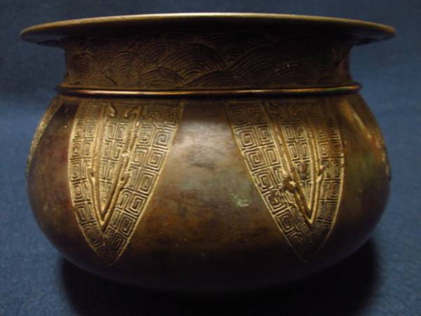 龍文堂 古銅 建水 こぼし 茶道具 古銅 建水 煎茶 蝋型鋳造 中国 銅製