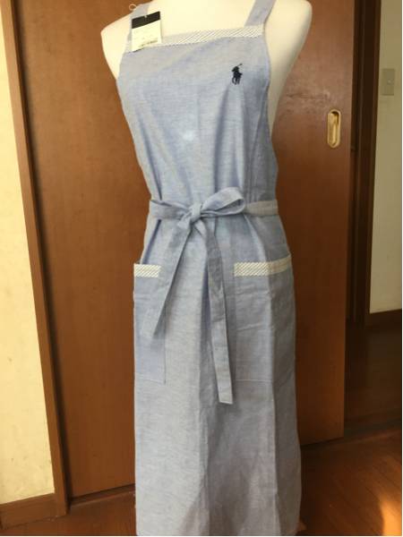 ★即決 タグ付き 新品 ラルフローレン エプロン 水色 送料164円