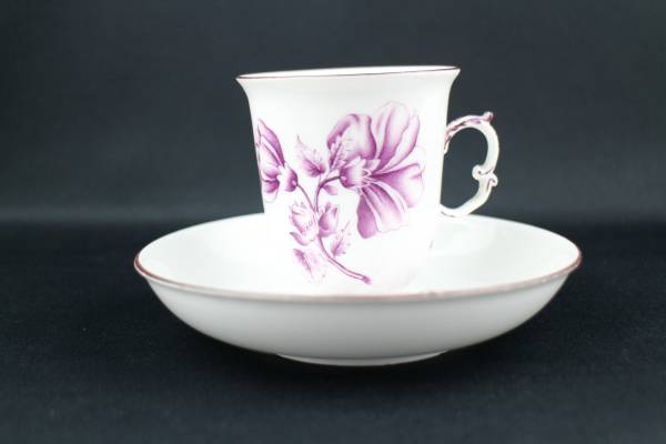 アンティークマイセン 蝶と花文 カップ＆ソーサー(s-34)