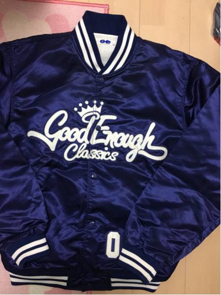 お*く様 GOODENOUGH スタジャン XL 初期GOODENOUGHナンバリングサテンスタジャンLサイズ青SELEXボタン