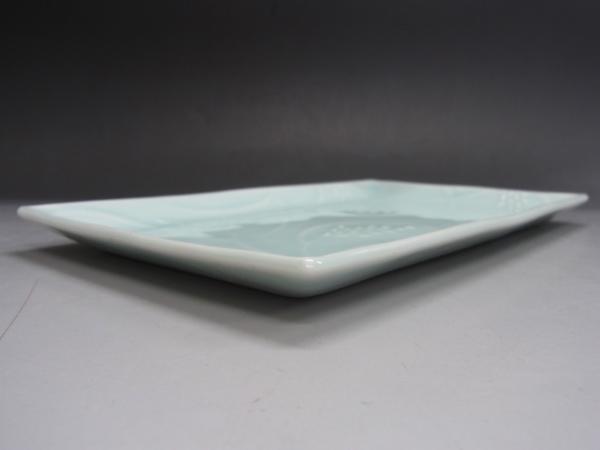 ▽たち吉 橘吉 青磁 稲穂 焼物皿/角皿/取皿 2枚 セット (23WRL(たち吉