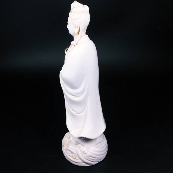 観音菩薩立像 白磁 仏像 聖観音 仏教美術 仏像 佛 陶器 置物 骨董品 時代品