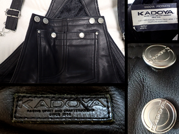 KADOYA】カドヤ サロペット レザーパンツ☆オーバーオール☆M☆おまけ