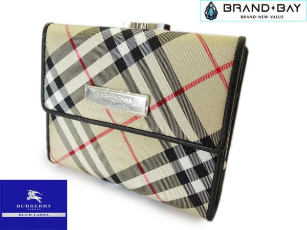 バーバリーブルーレーベル ノバチェック BLUE BURBERRY 二つ折り財布