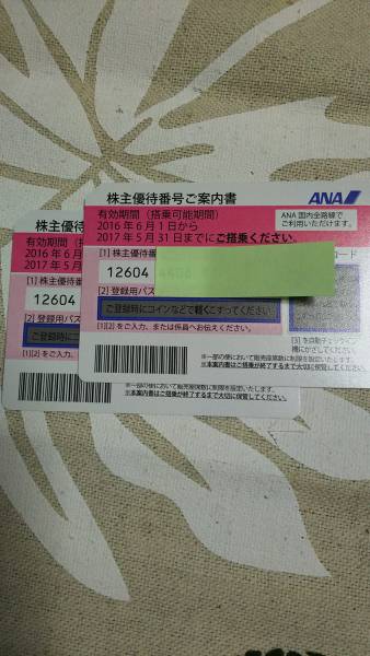 ANA株主優待券☆2枚セット☆50%off★送料無料★