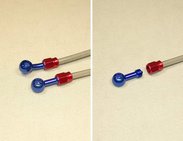 ゼファー400/X・ステンメッシュブレーキホース青・前［KWF206］