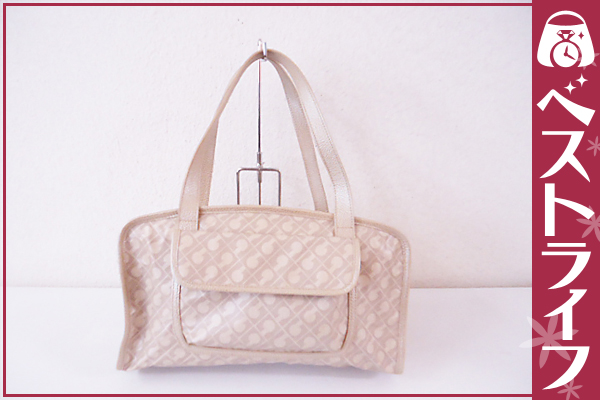 1円 本物 ゲラルディーニ ハンドバッグ ナイロン 白系【001】