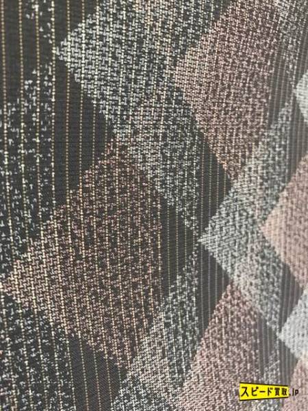 スピ買■ 着物 1円 逸品 大島紬 黒 幾何学模様 縦縞 正絹 袷（10月～5月） 158cm Sサイズ