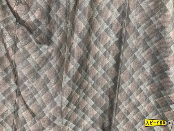 スピ買■ 着物 1円 逸品 大島紬 黒 幾何学模様 縦縞 正絹 袷（10月～5月） 158cm Sサイズ