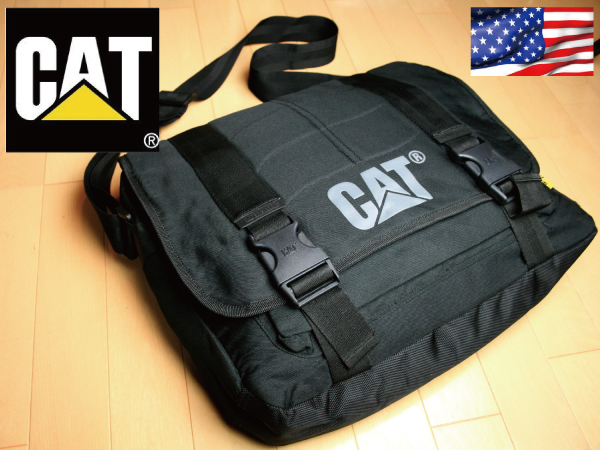 ☆超レア【キャタピラー CAT Caterpillar】R70 メッセンジャーバッグ ビジネスバッグ ショルダーバッグ 斜めかけ 黒 パソコン、ipad収納可