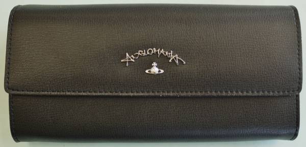 新品 未使用 Vivienne westwood ヴィヴィアン ウエストウッド TYWYN ANGLOMANIA WALLETS 長財布 BLACK ボタンタイプ
