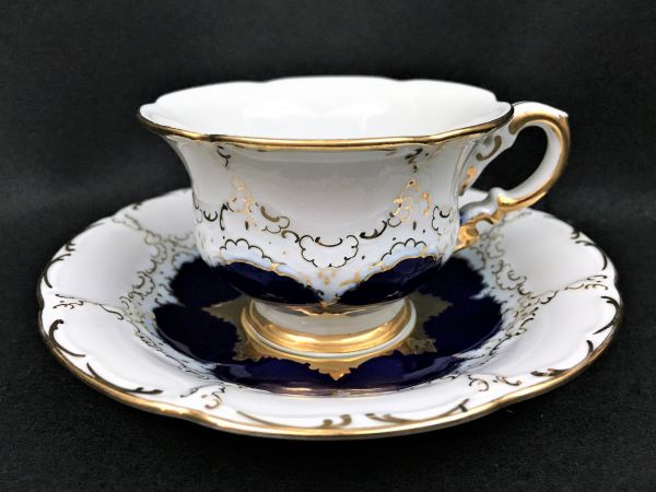 送料無料 マイセン Bフォーム コバルトブルー カップ＆ソーサー 美品