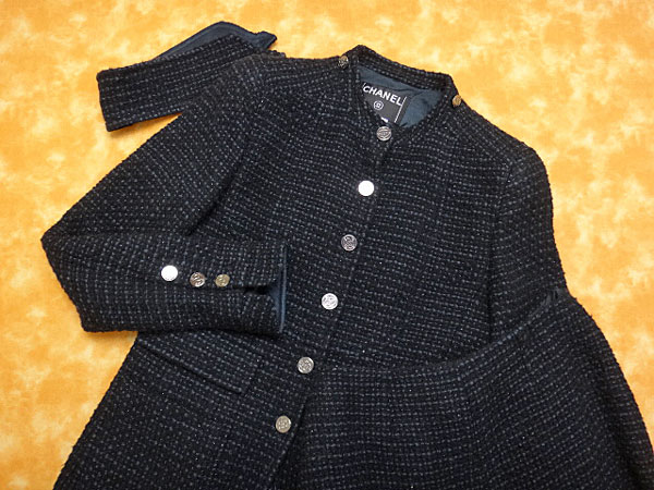 ☆050007【シャネル】美品☆ツイード2WAY襟ジャケット&スカート