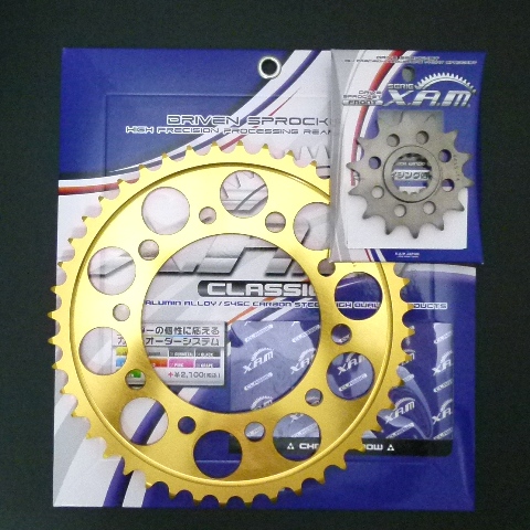 TW225/E 02- ザムXAM前後スプロケットset新品(T数変更OK)